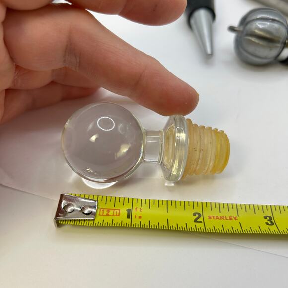 Lot of 5 Bottle Stoppers Glass Pumpkin Spout Stainless As Pictured Glass Stopper - Picture 6 of 7